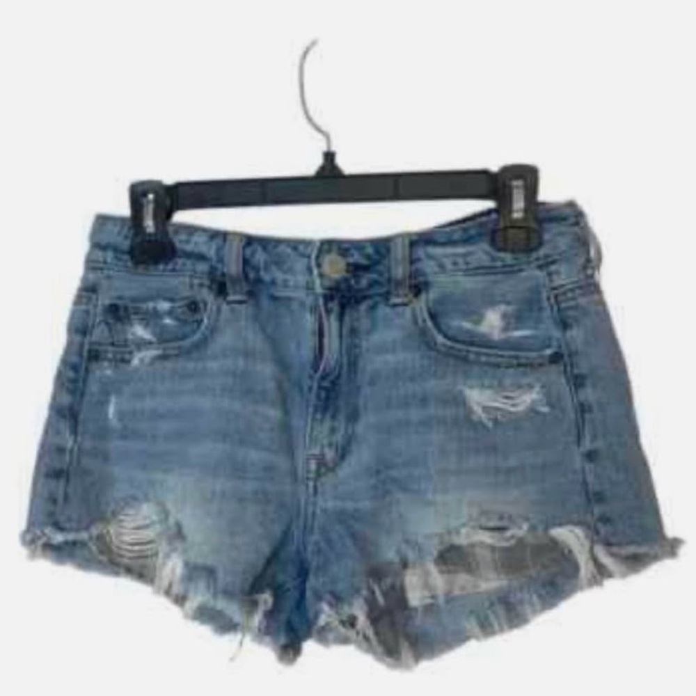 American Eagle Vintage high rise festival distressed denim shorts